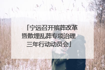 宁远召开殡葬改革暨散埋乱葬专项治理三年行动动员会