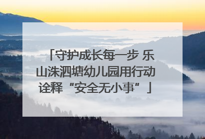 守护成长每一步 乐山洙泗塘幼儿园用行动诠释“安全无小事”
