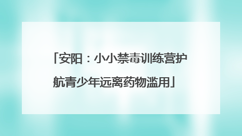 安阳：小小禁毒训练营护航青少年远离药物滥用