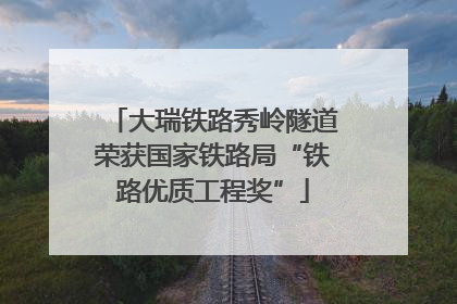 大瑞铁路秀岭隧道荣获国家铁路局“铁路优质工程奖”