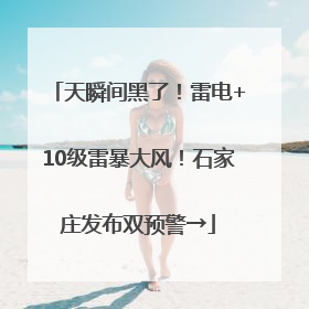 天瞬间黑了！雷电+10级雷暴大风！石家庄发布双预警→