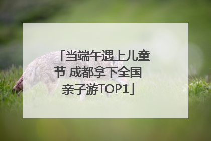 当端午遇上儿童节 成都拿下全国亲子游TOP1