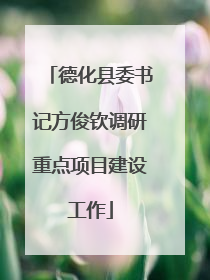 德化县委书记方俊钦调研重点项目建设工作