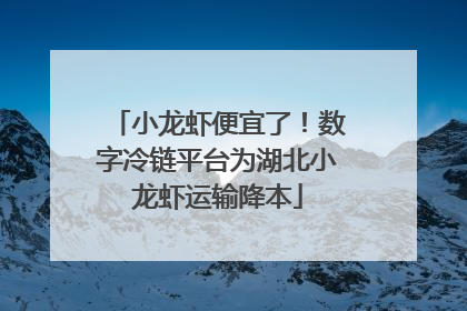 小龙虾便宜了！数字冷链平台为湖北小龙虾运输降本
