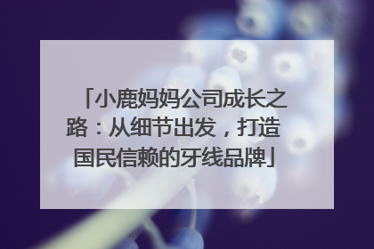 小鹿妈妈公司成长之路：从细节出发，打造国民信赖的牙线品牌