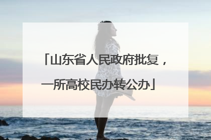 山东省人民政府批复，一所高校民办转公办