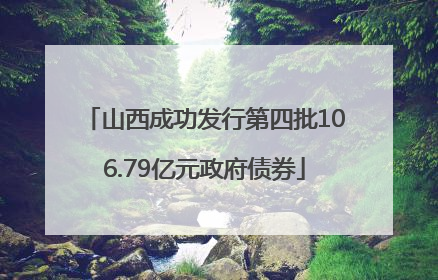 山西成功发行第四批106.79亿元政府债券