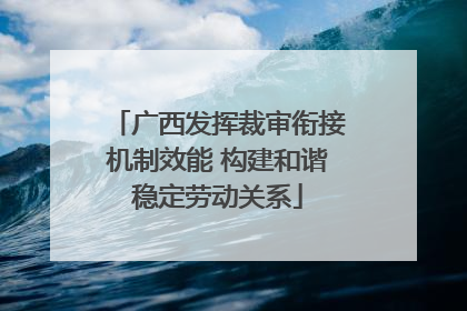 广西发挥裁审衔接机制效能 构建和谐稳定劳动关系