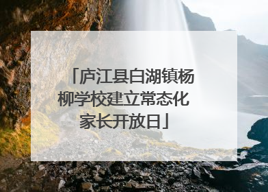 庐江县白湖镇杨柳学校建立常态化家长开放日
