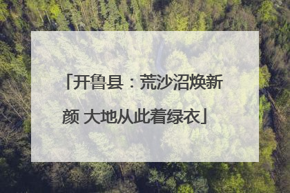 开鲁县：荒沙沼焕新颜 大地从此着绿衣