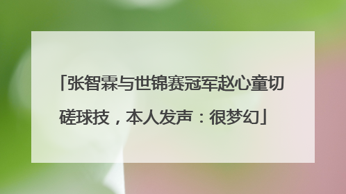 张智霖与世锦赛冠军赵心童切磋球技，本人发声：很梦幻