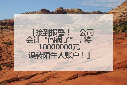 接到报警！一公司会计“闯祸了”，将10000000元误转陌生人账户！