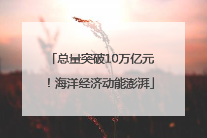 总量突破10万亿元！海洋经济动能澎湃