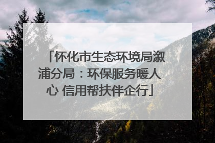 怀化市生态环境局溆浦分局：环保服务暖人心 信用帮扶伴企行