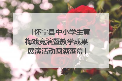怀宁县中小学生黄梅戏竞演暨教学成果展演活动圆满落幕