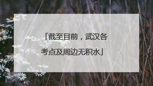 截至目前，武汉各考点及周边无积水