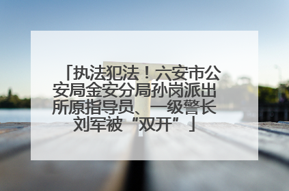 执法犯法！六安市公安局金安分局孙岗派出所原指导员、一级警长刘军被“双开”