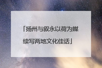扬州与叙永以荷为媒续写两地文化佳话