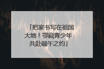 把家书写在祖国大地！鄂藏青少年共赴端午之约