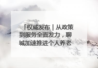 权威发布｜从政策到服务全面发力，聊城加速推进个人养老金制度落地
