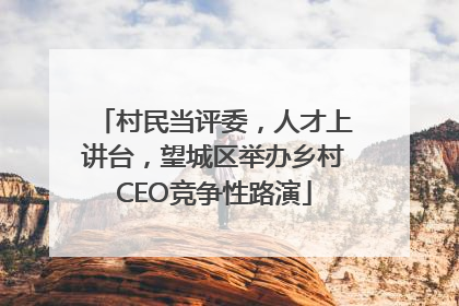 村民当评委，人才上讲台，望城区举办乡村CEO竞争性路演