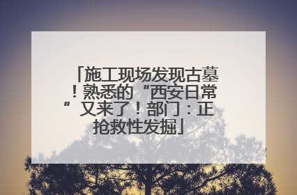 施工现场发现古墓！熟悉的“西安日常”又来了！部门：正抢救性发掘