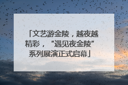 文艺游金陵，越夜越精彩，“遇见夜金陵”系列展演正式启幕