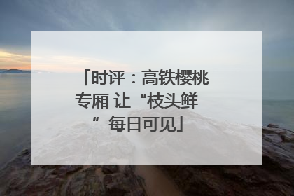 时评：高铁樱桃专厢 让“枝头鲜”每日可见