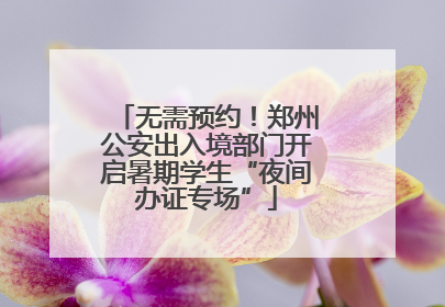 无需预约！郑州公安出入境部门开启暑期学生“夜间办证专场”