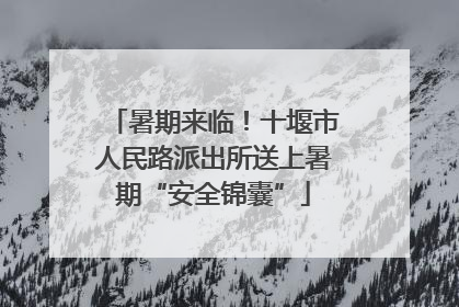 暑期来临！十堰市人民路派出所送上暑期“安全锦囊”