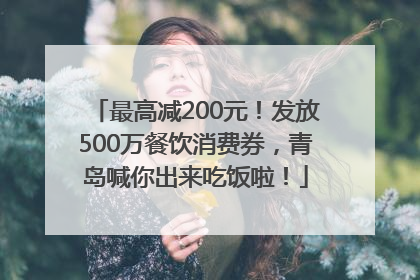 最高减200元！发放500万餐饮消费券，青岛喊你出来吃饭啦！