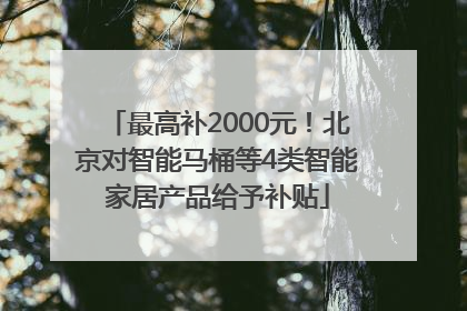 最高补2000元！北京对智能马桶等4类智能家居产品给予补贴