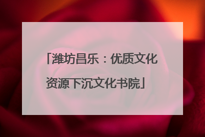 潍坊昌乐：优质文化资源下沉文化书院