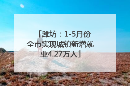 潍坊：1-5月份全市实现城镇新增就业4.27万人