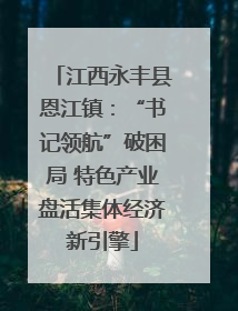 江西永丰县恩江镇：“书记领航”破困局 特色产业盘活集体经济新引擎
