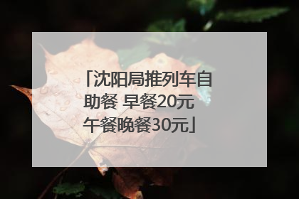 沈阳局推列车自助餐 早餐20元午餐晚餐30元
