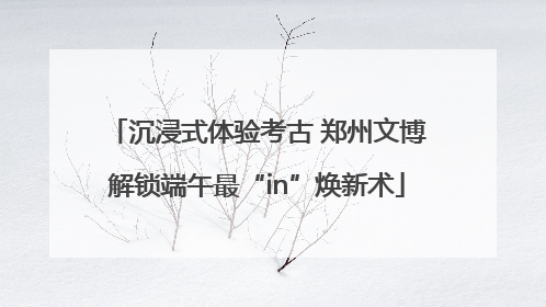 沉浸式体验考古 郑州文博解锁端午最“in”焕新术