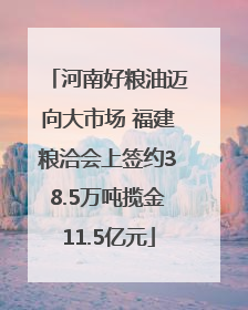 河南好粮油迈向大市场 福建粮洽会上签约38.5万吨揽金11.5亿元