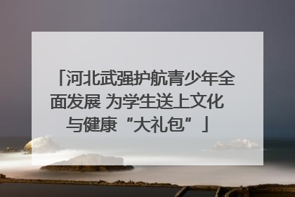河北武强护航青少年全面发展 为学生送上文化与健康“大礼包”