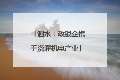 泗水：政银企携手浇灌机电产业