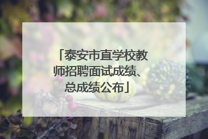 泰安市直学校教师招聘面试成绩、总成绩公布