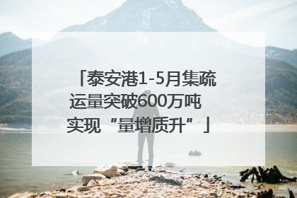泰安港1-5月集疏运量突破600万吨 实现“量增质升”