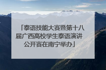泰语技能大赛暨第十八届广西高校学生泰语演讲公开赛在南宁举办