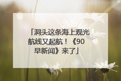 洞头这条海上观光航线又起航！《90早新闻》来了