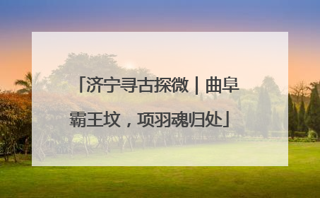 济宁寻古探微｜曲阜霸王坟，项羽魂归处