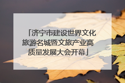 济宁市建设世界文化旅游名城暨文旅产业高质量发展大会开幕