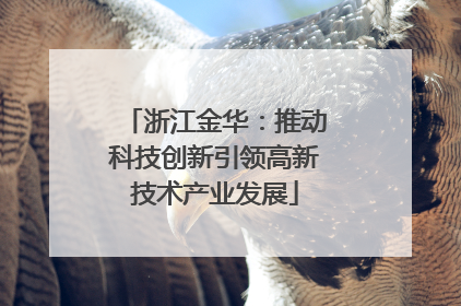 浙江金华：推动科技创新引领高新技术产业发展