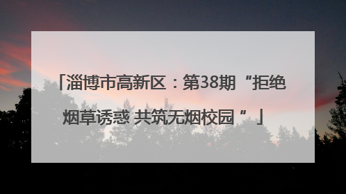 淄博市高新区：第38期“拒绝烟草诱惑 共筑无烟校园 ”