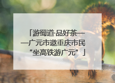 游蜀道·品好茶——广元市邀重庆市民“坐高铁游广元”