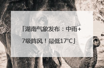 湖南气象发布：中雨+7级阵风！最低17℃